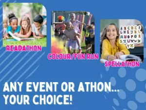 image shows different choices of school fundraising events that can be run with go raise it fundraising